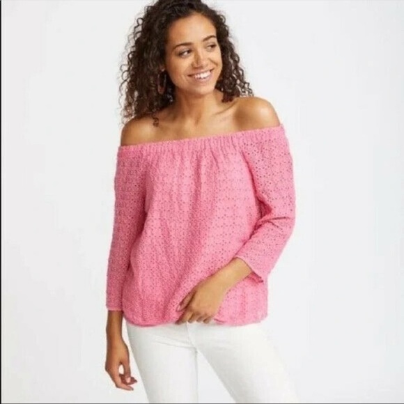 Tommy Hilfigern Pink Lace Off the Shoulder Blouse 1X - Picture 8 of 8